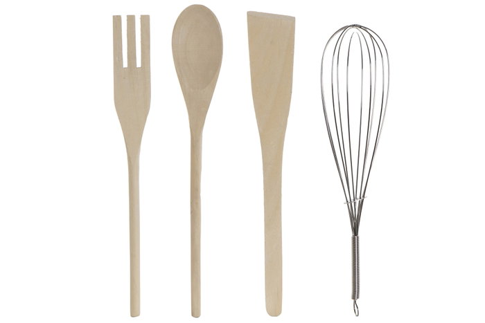 DKD Home Decor Bote de Utensilios Set 5 Piezas Tartan Negro
