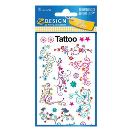 Avery 56749 Sobre con 1 Hoja 76x120mm y 9 Pegatinas Tatoo Moda Colores Surtidos
