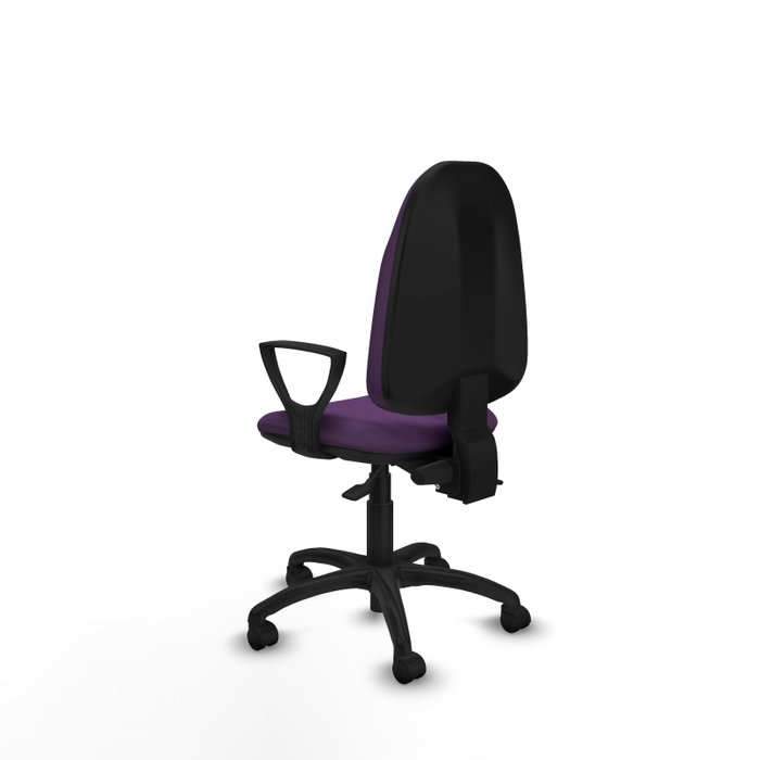 PIQUERAS Y CRESPO Silla de oficina Algarra, Morado, Mecanismo Asincro, Tela, Base Poliamida Negra, Brazos Fijos, Ruedas Nailon 50mm