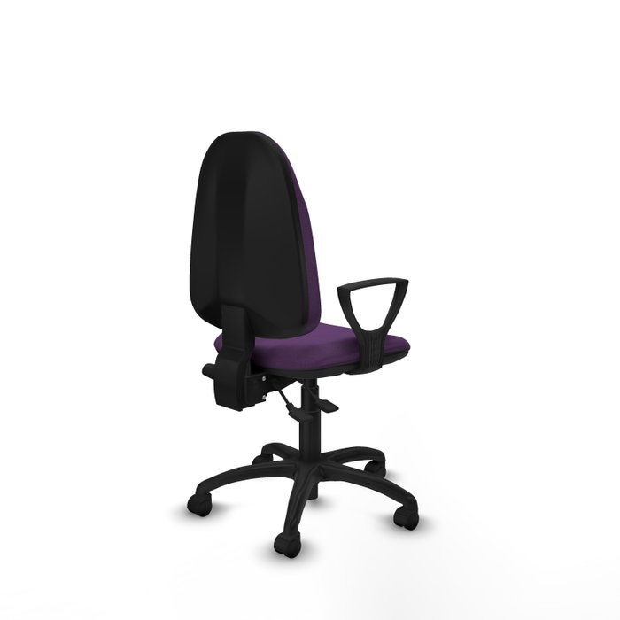 PIQUERAS Y CRESPO Silla de oficina Algarra, Morado, Mecanismo Asincro, Tela, Base Poliamida Negra, Brazos Fijos, Ruedas Nailon 50mm