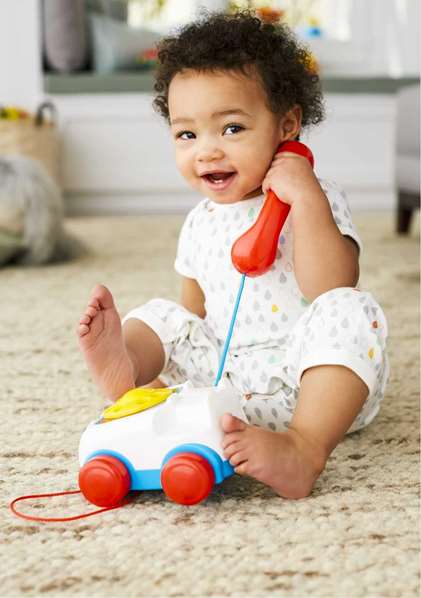 Fisher Price Teléfono Carita Divertida Juguete para Arrastre Niños 18 Meses