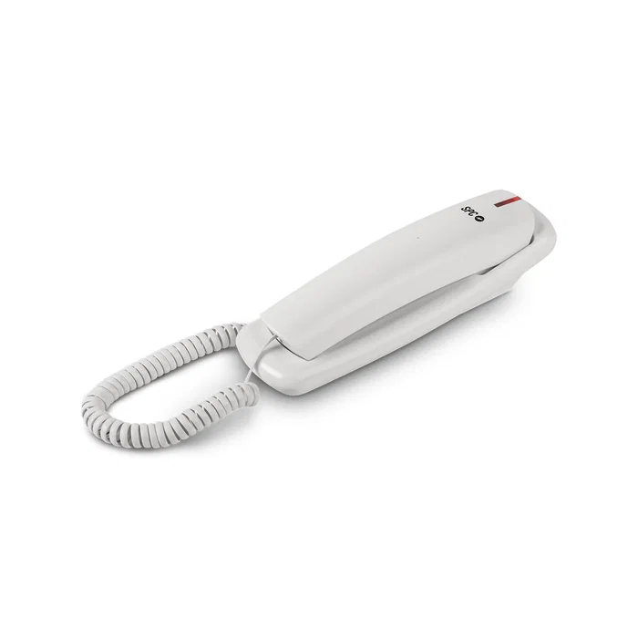 SPC Original Lite 2 Teléfono Fijo Analógico Blanco - Diseño Minimalista, Teclas Ocultas, 10 Memorias, Función Rellamada, Indicador Luminoso, para Sobremesa o Pared