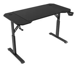 Mars Gaming MGD-ERGO120 Mesa Gaming Negra 120x60cm con Altura Ajustable 3 Posiciones, Alfombrilla XXL, Soportes para Auriculares y Gestión de Cables