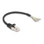 DeLOCK Cable RJ50 macho a extremos abiertos 0,25 m Negro