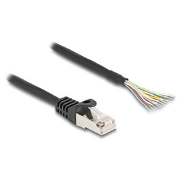 DeLOCK Cable RJ50 macho a extremos abiertos 0,25 m Negro