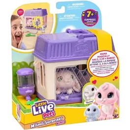 Little Live Pets Conejos Mama Surprise LIT0630996266250 Playset con Bebés Incluidos y Accesorios Personalizables
