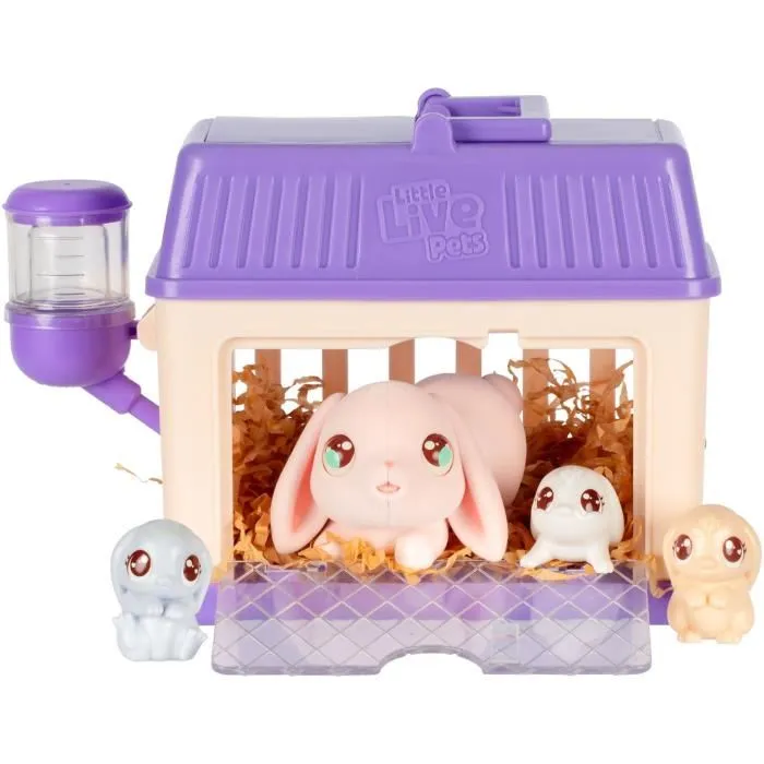 Little Live Pets Conejos Mama Surprise LIT0630996266250 Playset con Bebés Incluidos y Accesorios Personalizables