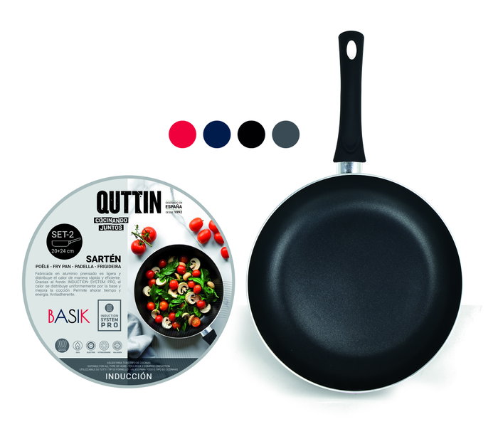 Quttin Set de 2 Sartenes de Aluminio para Inducción Basik Quttin Quttin Set de 2 Sartenes de Aluminio para Inducción Basik Quttin
