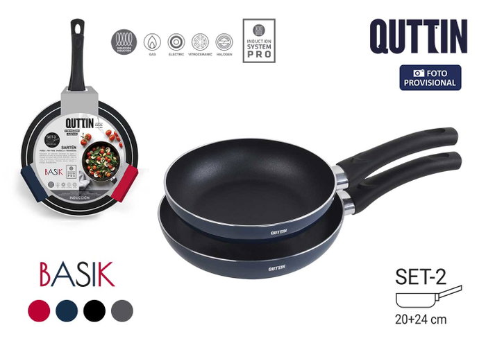 Quttin Set de 2 Sartenes de Aluminio para Inducción Basik Quttin Quttin Set de 2 Sartenes de Aluminio para Inducción Basik Quttin