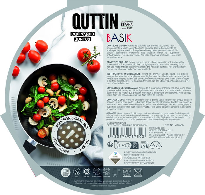 Quttin Set de 2 Sartenes de Aluminio para Inducción Basik Quttin Quttin Set de 2 Sartenes de Aluminio para Inducción Basik Quttin