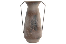 DKD Home Decor Jarrón de Metal Marrón Envejecido 42x25x18,5 cm
