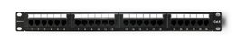 Qoltec 54475 Panel de parches 24 puertos Cat.5E UTP Negro