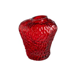 Jarrón Fresa Rojo Cristal Decoración 16 X 16 X 17 cm (Set de 2)