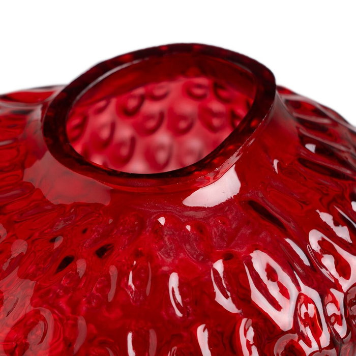Ixia Jarrón Fresa Rojo Cristal Decoración 16 x 16 x 17 cm