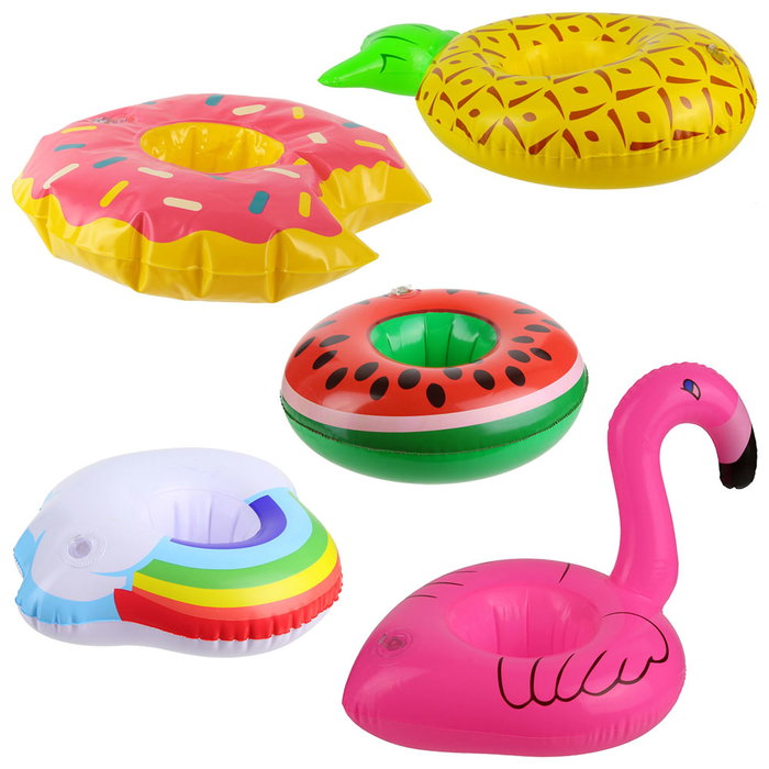 Jet Lag Flotador Apoya-Vasos Colección Good Deal Modelos Surtidos Piña Sandía Flamenco Arcoíris Rosquilla