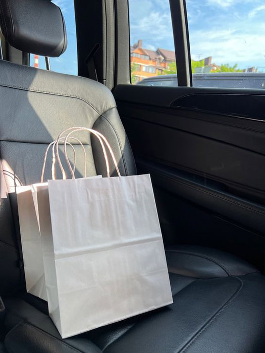 Algon Set de 3 Bolsas de Papel Blancas de 26 x 14 x 31 cm (24 Unidades)