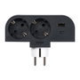 Simon Adaptador Giratorio con 2 Tomas Schuko y USB A+C Carga Rápida 30W 16A 250V