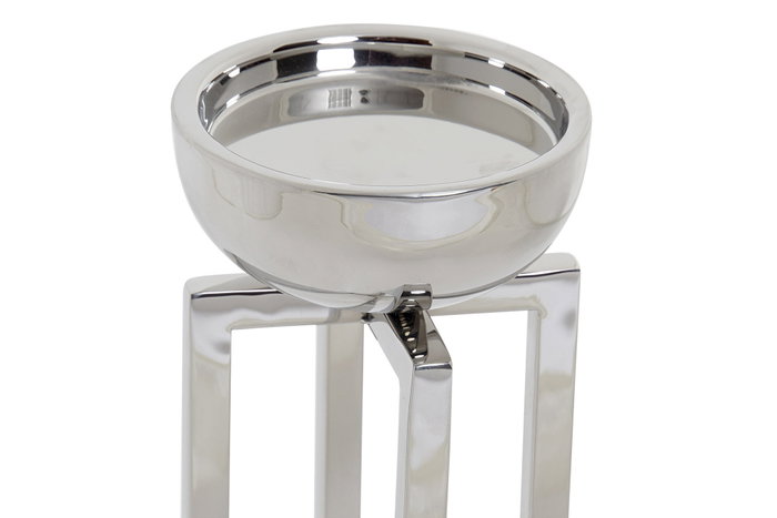 DKD Home Decor Portavelas de Acero Cromado Brillante