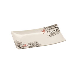 Le coq Kerasia Fuente rectangular de aluminio porcelana 20,5x13 cm, 8 unidades, resistente a impactos y arañazos