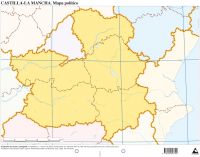 CUMIO Paquete de 50 mapas mudos políticos de Castilla-La Mancha