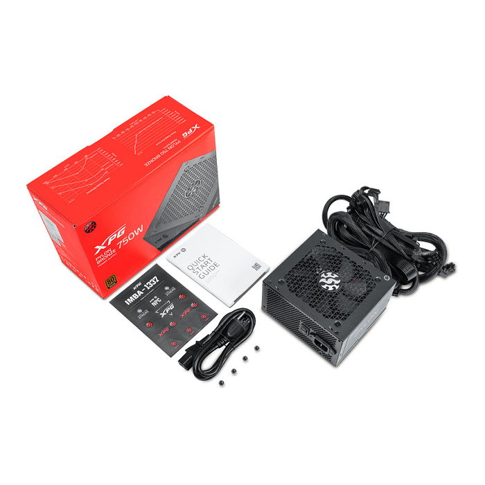 XPG Pylon 550W Fuente de Alimentación ATX 80 Plus Bronze, 550W, PFC Activo, 24-pin ATX, 2x PCIe 6+2 pines, Ventilador 120mm, Negro