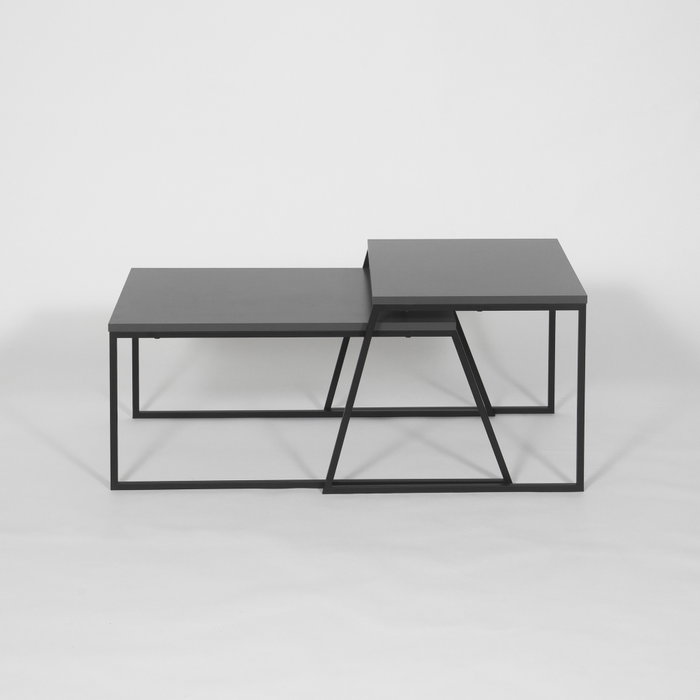 Hanah Home Pal Orta Sehpa - Anthracite Mesa de Centro, 88x38x50cm y 57x45x55cm