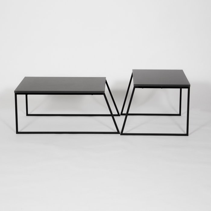 Hanah Home Pal Orta Sehpa - Anthracite Mesa de Centro, 88x38x50cm y 57x45x55cm