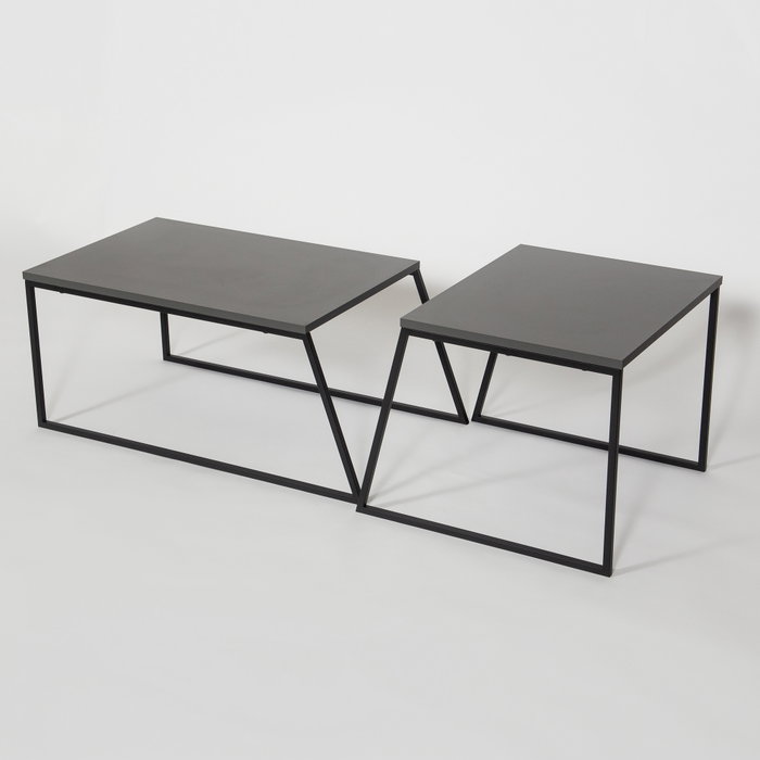 Hanah Home Pal Orta Sehpa - Anthracite Mesa de Centro, 88x38x50cm y 57x45x55cm