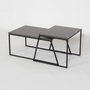 Hanah Home Pal Orta Sehpa - Anthracite Mesa de Centro, 88x38x50cm y 57x45x55cm