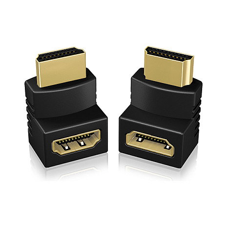 ICY BOX IB-CB009-1 Adaptador HDMI Macho a HDMI Hembra, 4K Ultra HD 3840 x 2160, Conectores Chapados en Oro, Negro
