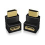 ICY BOX IB-CB009-1 Adaptador HDMI Macho a HDMI Hembra, 4K Ultra HD 3840 x 2160, Conectores Chapados en Oro, Negro
