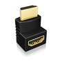 ICY BOX IB-CB009-1 Adaptador HDMI Macho a HDMI Hembra, 4K Ultra HD 3840 x 2160, Conectores Chapados en Oro, Negro