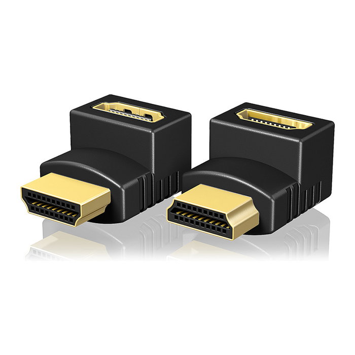 ICY BOX IB-CB009-1 Adaptador HDMI Macho a HDMI Hembra, 4K Ultra HD 3840 x 2160, Conectores Chapados en Oro, Negro