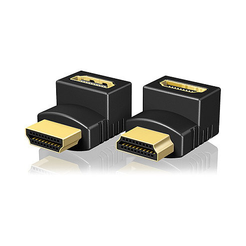 ICY BOX IB-CB009-1 Adaptador HDMI Macho a HDMI Hembra, 4K Ultra HD 3840 x 2160, Conectores Chapados en Oro, Negro