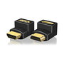 ICY BOX IB-CB009-1 Adaptador HDMI Macho a HDMI Hembra, 4K Ultra HD 3840 x 2160, Conectores Chapados en Oro, Negro