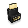 ICY BOX IB-CB009-1 Adaptador HDMI Macho a HDMI Hembra, 4K Ultra HD 3840 x 2160, Conectores Chapados en Oro, Negro
