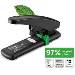 Novus Grapadora De Gruesos B40 Re+New Negro-Verde, Hasta 100 Hojas, Con Sistema Antibloqueo ABS