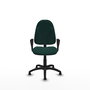 Silla de oficina Algarra con mecanismo Contacto permanente básico tapizada con Similpiel color Verde botella. Equipada con Base poliamida negra, Brazos fijosy Topes