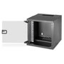 Digitus Caja Mural SOHO PRO 6HE Bastidor de Pared 10" Negro 325x315x300 mm, 60 kg, Bloqueo de Teclado, Gestión de Cables, Puerta de Cristal