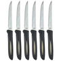 Cook Concept Juego de 6 Cuchillos Chuleteros para Cortar Carne con Hoja Dentada
