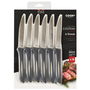 Cook Concept Juego de 6 Cuchillos Chuleteros para Cortar Carne con Hoja Dentada