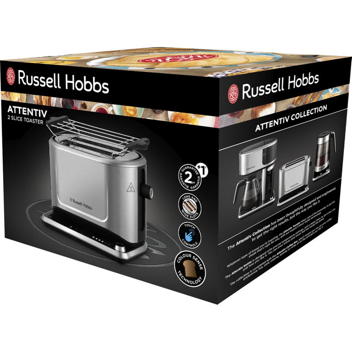 Russell Hobbs 26210-56 Attentiv Tostadora de 2 rebanadas, Acero satinado Russell Hobbs 26210-56 Attentiv Tostadora de 2 rebanadas, Acero satinado
