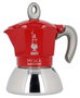 Bialetti Moka Induction Cafetera Italiana 2 Tazas Rojo, Plata