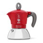 Bialetti Moka Induction Cafetera Italiana 2 Tazas Rojo, Plata