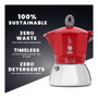 Bialetti Moka Induction Cafetera Italiana 2 Tazas Rojo, Plata