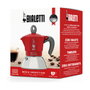 Bialetti Moka Induction Cafetera Italiana 2 Tazas Rojo, Plata