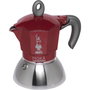 Bialetti Moka Induction Cafetera Italiana 2 Tazas Rojo, Plata