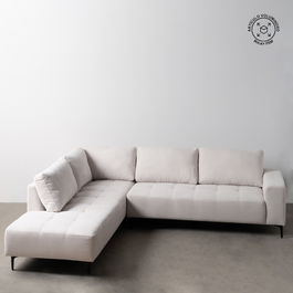 Sofá Chaise Longue Izquierda Crema 266 X 222 X 80 cm