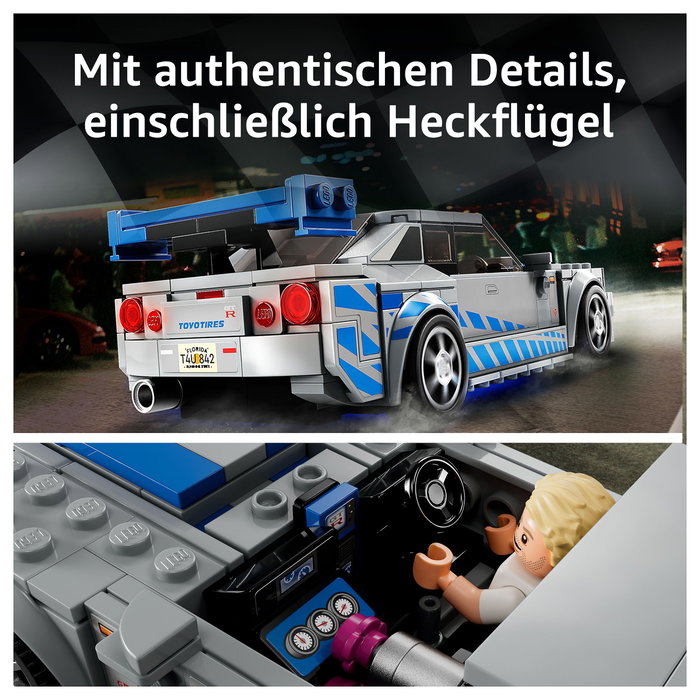 LEGO Speed Champions Nissan Skyline GT-R (R34) 2 Fast 2 Furious 76917, Juego de construcción 319 piezas