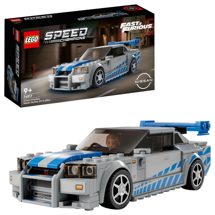 LEGO Speed Champions Nissan Skyline GT-R (R34) 2 Fast 2 Furious 76917, Juego de construcción 319 piezas